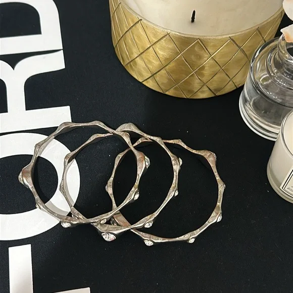 Silver Rhinestone Bangles - Picture 5 of 8